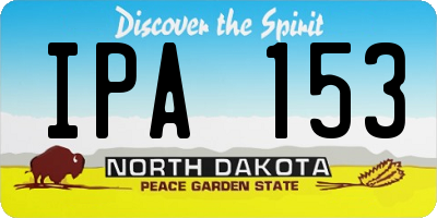 ND license plate IPA153
