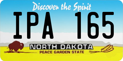 ND license plate IPA165