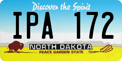 ND license plate IPA172