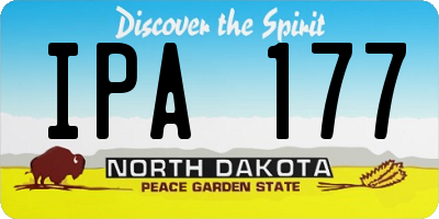 ND license plate IPA177