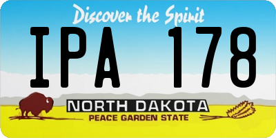 ND license plate IPA178