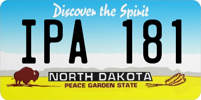 ND license plate IPA181
