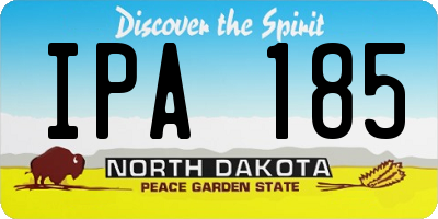 ND license plate IPA185