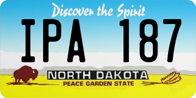 ND license plate IPA187