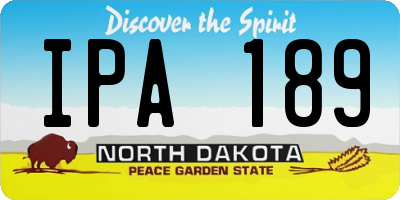 ND license plate IPA189