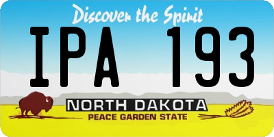 ND license plate IPA193