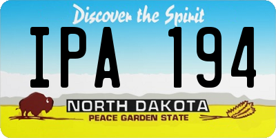 ND license plate IPA194