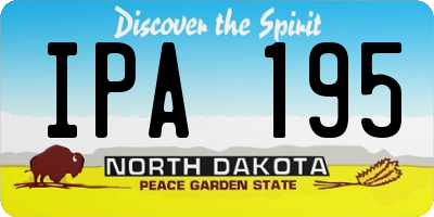 ND license plate IPA195