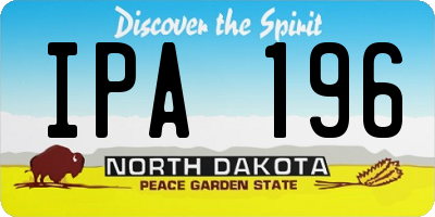 ND license plate IPA196