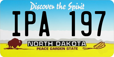 ND license plate IPA197