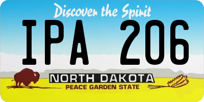 ND license plate IPA206