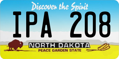 ND license plate IPA208