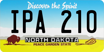 ND license plate IPA210
