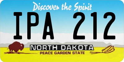 ND license plate IPA212