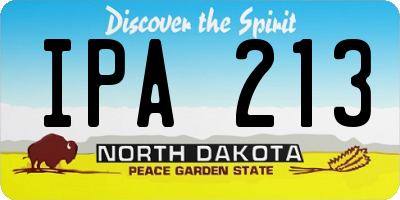 ND license plate IPA213