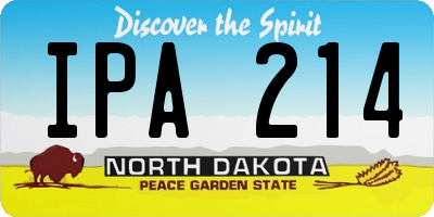 ND license plate IPA214