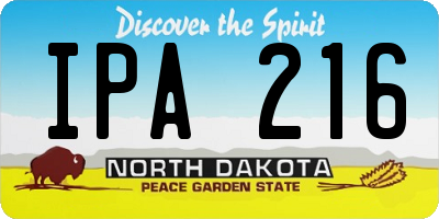 ND license plate IPA216