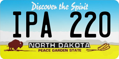 ND license plate IPA220