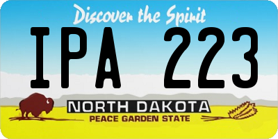 ND license plate IPA223