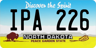 ND license plate IPA226