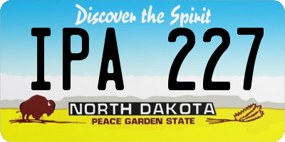 ND license plate IPA227
