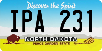 ND license plate IPA231