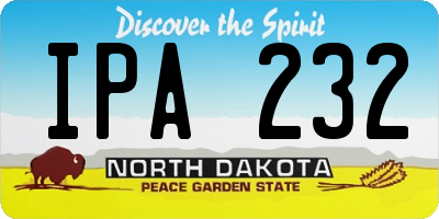 ND license plate IPA232