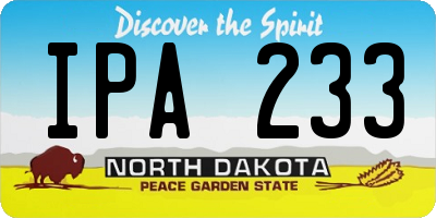 ND license plate IPA233