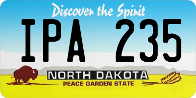 ND license plate IPA235