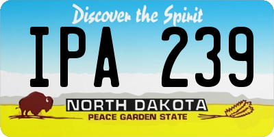 ND license plate IPA239