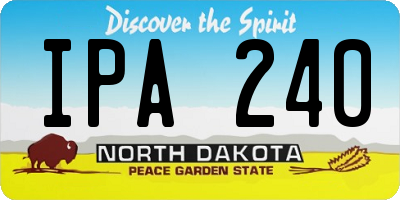 ND license plate IPA240