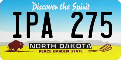 ND license plate IPA275