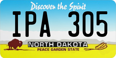 ND license plate IPA305
