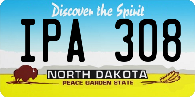 ND license plate IPA308