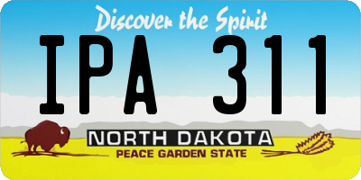 ND license plate IPA311
