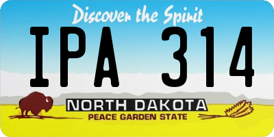 ND license plate IPA314