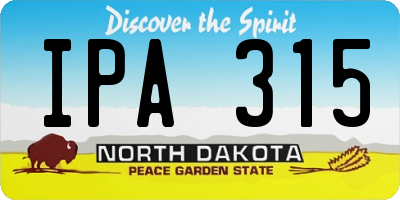 ND license plate IPA315