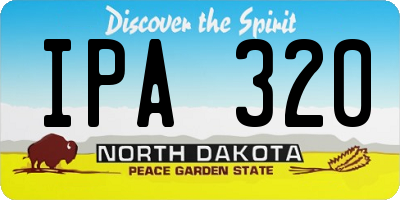 ND license plate IPA320