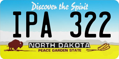 ND license plate IPA322