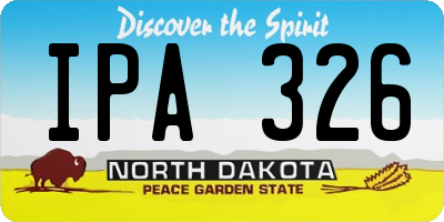 ND license plate IPA326