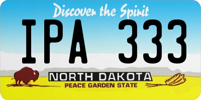 ND license plate IPA333