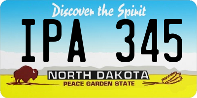 ND license plate IPA345