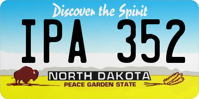 ND license plate IPA352