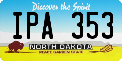 ND license plate IPA353