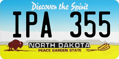 ND license plate IPA355