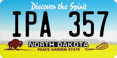 ND license plate IPA357