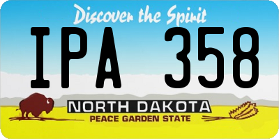 ND license plate IPA358