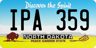ND license plate IPA359