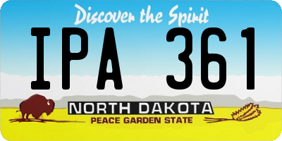 ND license plate IPA361