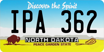 ND license plate IPA362